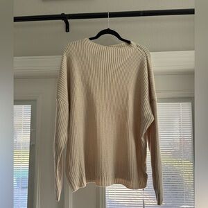 Ugerlov Merino Wool Blend Knit Sweater S/M Cream Ribbed Oversized NWT